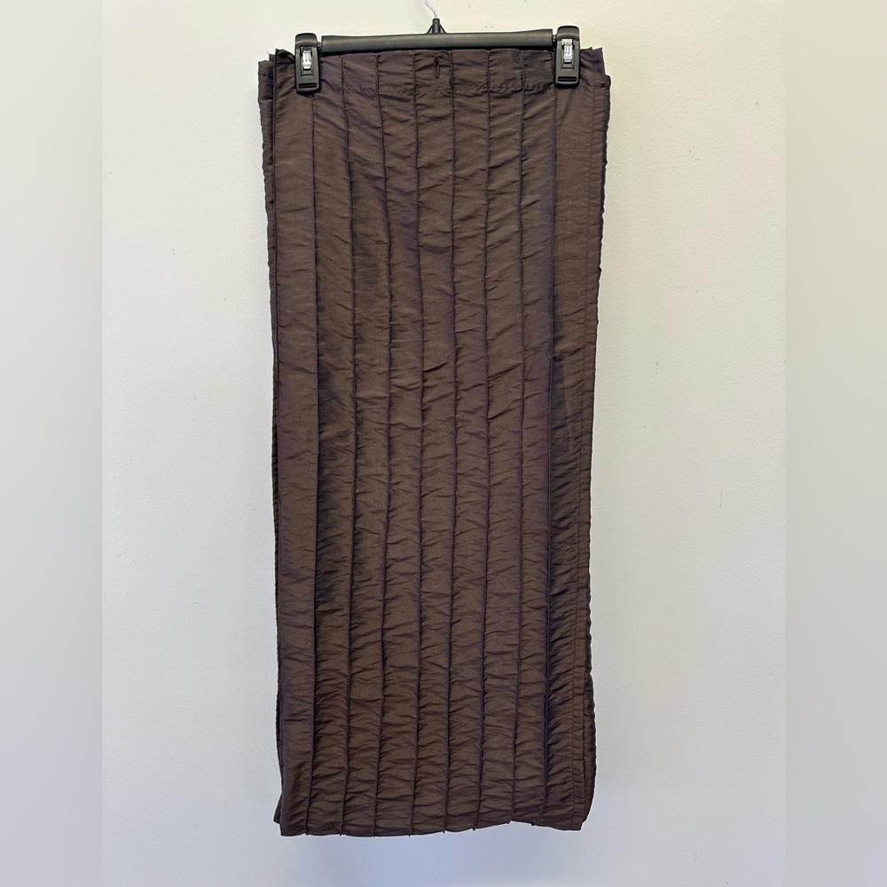 Brown Ruched Textured Shower Curtain